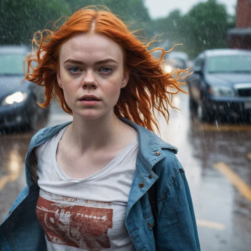 clementine,in the rain,walking in the rain,girl in t-shirt,orange,xmen,clary,x-men,thunderstorm mood,a pedestrian,russian doll,the girl's face,the girl at the station,nora,red-haired,redheads,raincoat,maci,monsoon,x men,Photography,General,Commercial