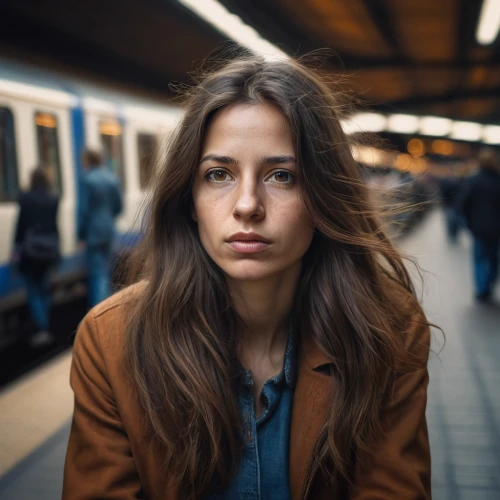 the girl at the station,depressed woman,woman portrait,london underground,girl in a long,young woman,girl portrait,passenger,subway station,worried girl,portrait photographers,woman sitting,portrait of a girl,portrait photography,stressed woman,woman thinking,train,the girl's face,girl sitting,train way,Photography,Documentary Photography,Documentary Photography 38