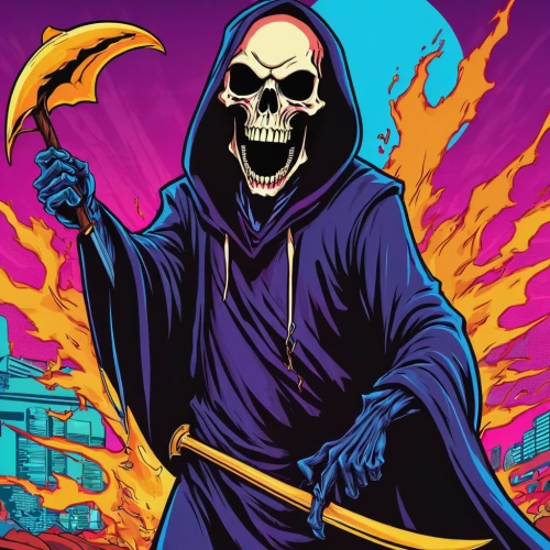 grimm reaper,grim reaper,skeleltt,dance of death,reaper,death god,scythe,cleanup,twitch logo,undead warlock,death's-head,skull allover,days of the dead,twitch icon,destroy,dodge warlock,death head,skull racing,wall,death's head,Illustration,Vector,Vector 19