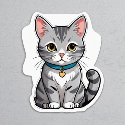 cat vector,clipart sticker,gray kitty,gray cat,silver tabby,cartoon cat,chartreux,domestic short-haired cat,animal stickers,capricorn kitz,sticker,american shorthair,tabby cat,breed cat,cat-ketch,british shorthair,stickers,my clipart,vector illustration,egyptian mau,Unique,Design,Sticker