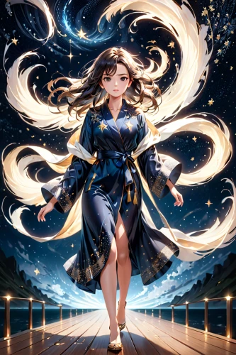 zodiac sign libra,starry sky,queen of the night,celestial,celestial event,cosmos wind,star illustration,falling star,sapphire,zodiac sign gemini,zodiac sign leo,starry,star winds,luna,starlight,gaia,constellation,falling stars,tsumugi kotobuki k-on,constellation lyre,Anime,Anime,General