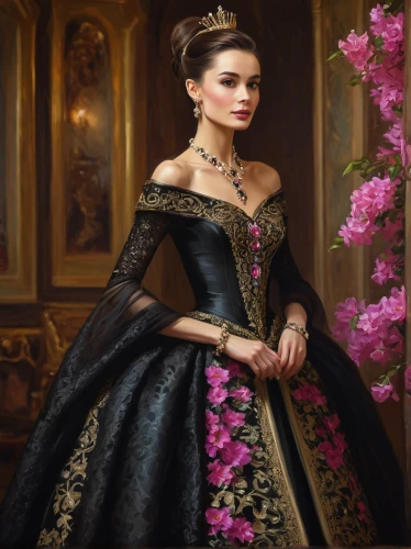 ball gown,evening dress,victorian lady,imperial coat,bridal clothing,romantic portrait,fashion illustration,elegant,elegance,gothic portrait,cinderella,queen anne,lady of the night,noble rose,fantasy portrait,abaya,noble roses,wedding gown,princess sofia,celtic queen,Art,Classical Oil Painting,Classical Oil Painting 18