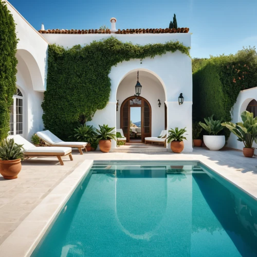 provencal life,spanish tile,holiday villa,pool house,the balearics,moroccan pattern,luxury property,mediterranean,balearic islands,beautiful home,hacienda,private house,stucco wall,outdoor pool,puglia,morocco,dug-out pool,andalusia,roof landscape,summer house,Photography,General,Realistic