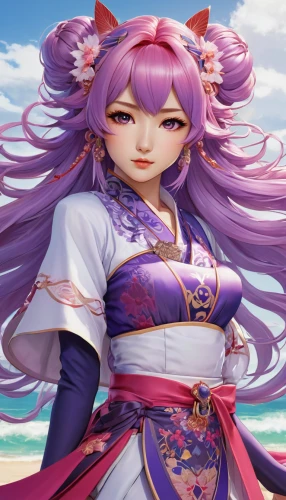 monsoon banner,medusa,japanese sakura background,mukimono,rem in arabian nights,patchouli,medusa gorgon,kinara,sakura background,poker primrose,sanya,purple and pink,malva,ayu,anime japanese clothing,wuchang,fuki,oriental princess,luka,erika,Illustration,Japanese style,Japanese Style 15