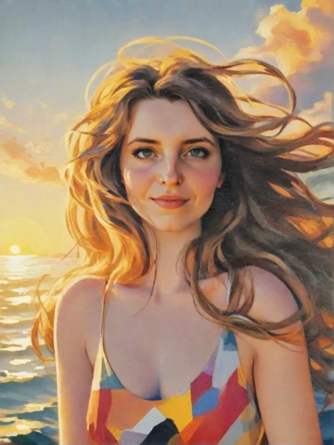 girl on the boat,oil painting,oil painting on canvas,sea beach-marigold,girl on the river,sun and sea,girl with a dolphin,the blonde in the river,beach background,sea,color pencil,malibu,young woman,the wind from the sea,sun,ocean,sea breeze,the sea maid,oil on canvas,painting technique