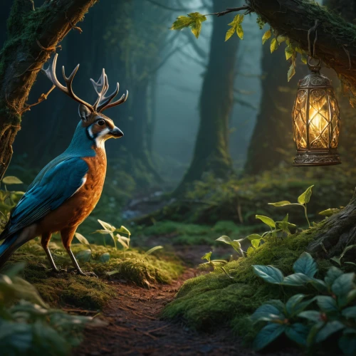 woodland animals,forest animals,forest animal,fantasy picture,enchanted forest,whimsical animals,digital compositing,forest background,3d fantasy,fairytale forest,elven forest,hunting scene,bird kingdom,nature bird,robin hood,fantasy art,fairy forest,deer illustration,anthropomorphized animals,fairy tale character,Photography,General,Fantasy
