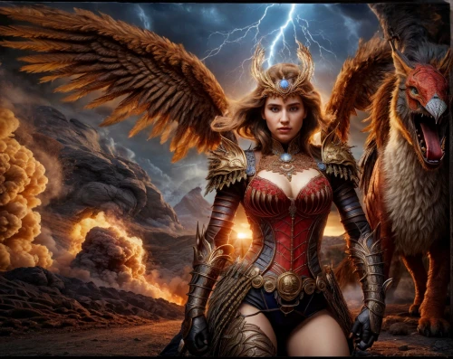 fantasy woman,fantasy art,heroic fantasy,the archangel,mythological,sorceress,athena,fire angel,fantasy picture,archangel,goddess of justice,angels of the apocalypse,warrior woman,female warrior,firebird,dark angel,angelology,bird of prey,firebirds,thracian