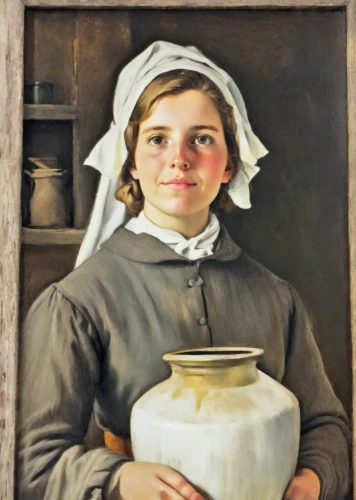 girl with cereal bowl,girl with bread-and-butter,woman holding pie,girl in the kitchen,girl with cloth,milkmaid,girl in cloth,woman with ice-cream,cheesemaking,church painting,laundress,milk pitcher,girl in a historic way,pilgrim,woman drinking coffee,girl with a wheel,child portrait,grain milk,young girl,portrait of a girl