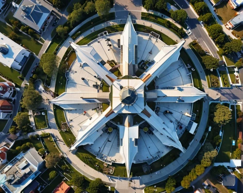 aerial view umbrella,aerial landscape,roof domes,overhead shot,olympiapark,mavic 2,aerial photography,highway roundabout,traffic circle,from above,bird's eye view,bird's-eye view,aerial shot,drone image,drone view,overhead view,the center of symmetry,drone shot,roundabout,dji mavic drone,Photography,General,Realistic