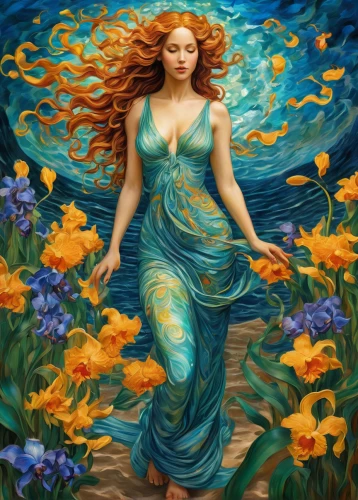 water nymph,mermaid background,mermaid,merfolk,fantasy art,faerie,the wind from the sea,girl in flowers,celtic woman,fantasy picture,the zodiac sign pisces,siren,sea of flowers,the sea maid,believe in mermaids,flora,faery,ulysses butterfly,mermaid vectors,spring equinox,Illustration,Realistic Fantasy,Realistic Fantasy 39