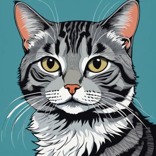 cat vector,vector illustration,vector art,cat portrait,silver tabby,vector graphic,pet portrait,adobe illustrator,drawing cat,egyptian mau,cat line art,cartoon cat,cat on a blue background,american shorthair,tabby cat,vector image,vector design,animal portrait,vector graphics,domestic short-haired cat,Illustration,Black and White,Black and White 12
