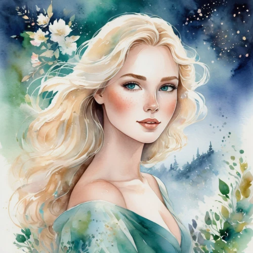 elsa,white rose snow queen,the snow queen,fantasy portrait,aurora,jessamine,fairy tale character,celtic woman,elven flower,faerie,elven,winter rose,fantasy art,fairy queen,flora,ice queen,virgo,fantasy picture,faery,winterblueher,Illustration,Paper based,Paper Based 25