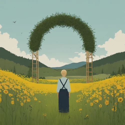 springtime background,frame border illustration,spring background,frame flora,harp with flowers,blooming field,background vector,meadow,mirror in the meadow,frame illustration,flower frame,dandelion field,scythe,flowers frame,summer meadow,dandelion meadow,meadow play,yellow grass,blooming wreath,landscape background,Illustration,Japanese style,Japanese Style 08