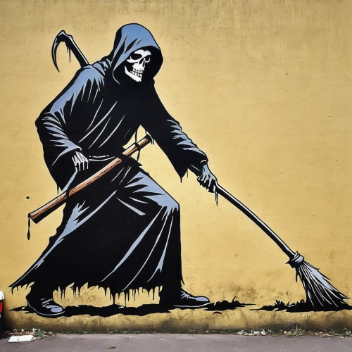 grim reaper,grimm reaper,scythe,dance of death,reaper,sweeping,broomstick,urban street art,street art,graffiti art,streetart,street cleaning,rake,urban art,brooms,street artist,street artists,street sweeper,justitia,friar,Conceptual Art,Graffiti Art,Graffiti Art 12