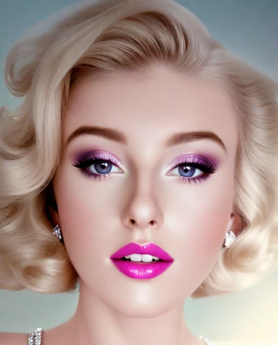 vintage makeup,marilyn monroe,marylin monroe,barbie doll,women's cosmetics,doll's facial features,airbrushed,marylyn monroe - female,realdoll,pink beauty,retouching,lilac,eyes makeup,pink-purple,retouch,make-up,cosmetic products,marilyn,beauty face skin,makeup