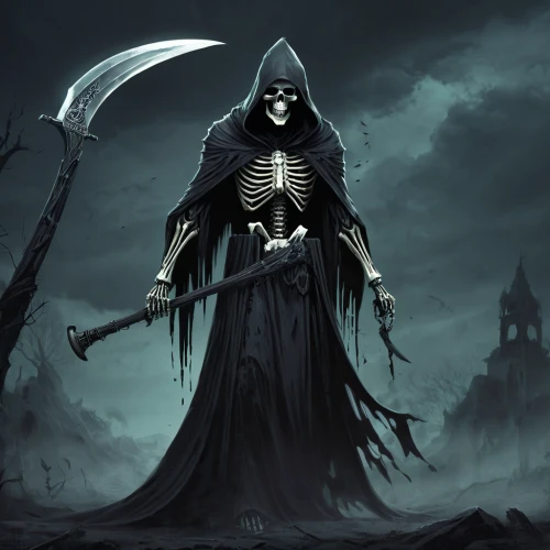 grim reaper,grimm reaper,reaper,dance of death,death god,undead warlock,angel of death,scythe,skeleltt,scull,skeleton key,danse macabre,shinigami,dark art,grim,hooded man,death head,skeletal,skull bones,gothic,Conceptual Art,Fantasy,Fantasy 02