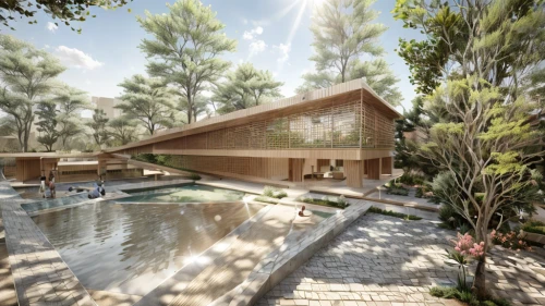 timber house,dunes house,pool house,eco hotel,summer house,eco-construction,house in the forest,3d rendering,wooden house,house with lake,archidaily,holiday villa,modern house,chalet,holiday home,mid century house,termales balneario santa rosa,landscape design sydney,render,residential house