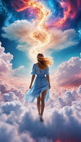 little girl in wind,cloud image,flying girl,sky,photo manipulation,fall from the clouds,world digital painting,sky rose,cloud play,heavenly ladder,photoshop manipulation,image manipulation,photomanipulation,skyscape,clouds - sky,fantasy picture,digital compositing,sky clouds,about clouds,blue sky and clouds,Photography,General,Realistic