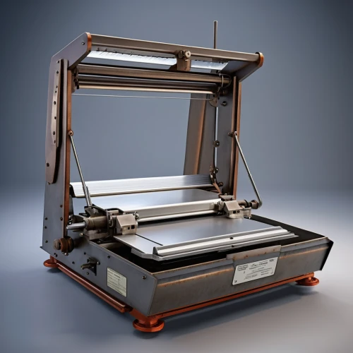 scientific instrument,table saw,printer tray,turn-table,laser printing,guillotine,straw press,perforator,thickness planer,image scanner,writing or drawing device,barebone computer,3d model,riveting machines,digitization of library,luggage cart,agfa isolette,printing,screen-printing,3d object,Photography,General,Realistic