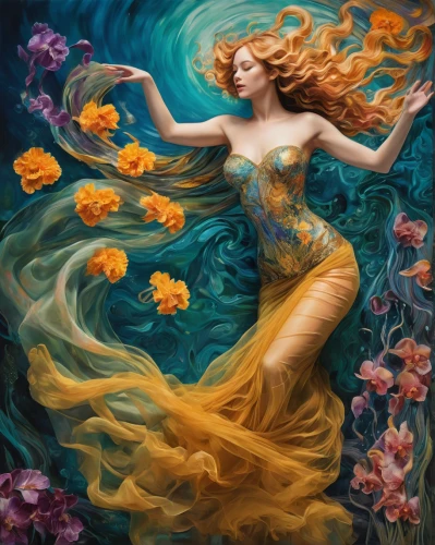 mermaid background,yellow rose background,water nymph,yellow orange rose,the wind from the sea,siren,the sea maid,merfolk,mermaid,yellow rose,flora,fantasy art,rusalka,girl in flowers,sea beach-marigold,gold yellow rose,marigold,the garden marigold,falling flowers,the blonde in the river,Illustration,Realistic Fantasy,Realistic Fantasy 39