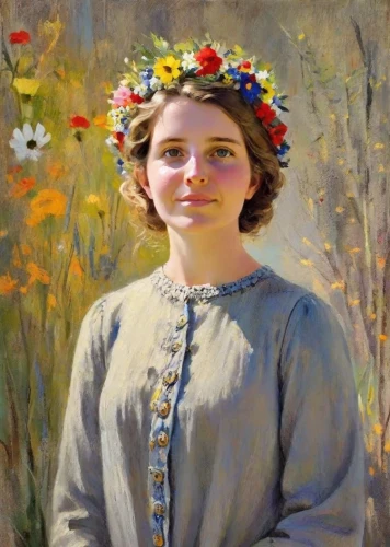 girl in flowers,girl picking flowers,girl in the garden,girl in a wreath,portrait of a girl,young woman,young girl,beautiful girl with flowers,marguerite,oil painting,lilian gish - female,flower girl,young lady,child portrait,barbara millicent roberts,vintage female portrait,girl with bread-and-butter,wreath of flowers,bornholmer margeriten,flower garland