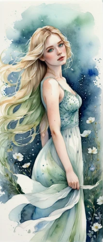 watercolor mermaid,mermaid background,the sea maid,water nymph,the zodiac sign pisces,rusalka,green mermaid scale,the wind from the sea,jessamine,mermaid,watercolor background,faery,the blonde in the river,faerie,mermaid vectors,merfolk,watercolor painting,siren,watery heart,believe in mermaids,Illustration,Abstract Fantasy,Abstract Fantasy 14