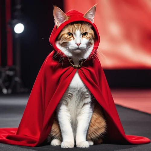 little red riding hood,red riding hood,red cat,red cape,napoleon cat,cat image,cat warrior,cat european,red tabby,darth talon,scarlet witch,cat sparrow,red hood,red super hero,red coat,halloween cat,the fur red,animals play dress-up,the cat,she-cat,Photography,General,Realistic