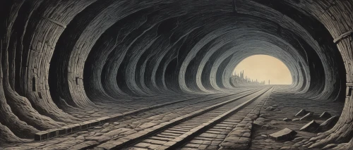 railway tunnel,train tunnel,tunnel,canal tunnel,wall tunnel,lötschberg tunnel,vanishing point,hollow way,underground cables,slide tunnel,railroad,railroad track,road to nowhere,railway track,disused railway line,underground,railroad line,train track,air-raid shelter,railroads,Illustration,Black and White,Black and White 23