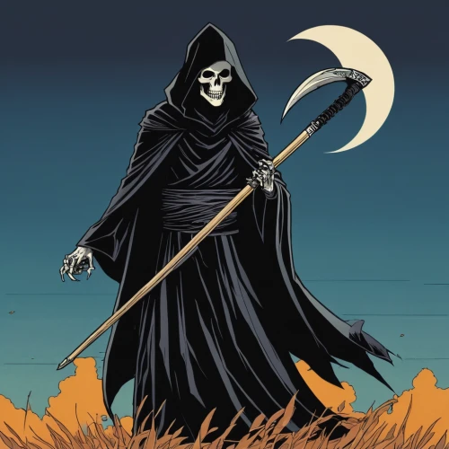 grim reaper,grimm reaper,dance of death,scythe,reaper,halloween vector character,death god,witch broom,halloween illustration,scarecrow,skeleltt,halloween poster,halloween banner,death's-head,days of the dead,danse macabre,halloween background,halloween and horror,helloween,shinigami,Illustration,Vector,Vector 03
