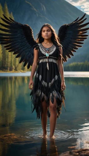 black angel,dark angel,angel wings,angel wing,winged,american indian,the american indian,first nation,angelology,death angel,angel girl,harpy,stone angel,archangel,inca dove,winged heart,angel,the archangel,guardian angel,raven girl,Photography,General,Fantasy