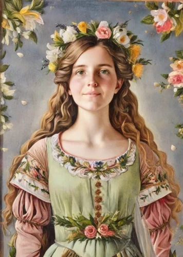 girl in flowers,girl in a wreath,portrait of a girl,girl picking flowers,beautiful girl with flowers,young girl,girl in the garden,young woman,girl with cloth,girl with bread-and-butter,child portrait,floral wreath,flora,girl portrait,girl picking apples,rococo,the girl's face,girl in a historic way,girl with cereal bowl,wreath of flowers