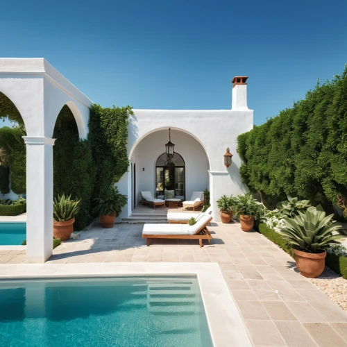 holiday villa,pool house,moroccan pattern,spanish tile,provencal life,the balearics,mediterranean,luxury property,morocco,stucco wall,hacienda,beautiful home,courtyard,balearic islands,private house,summer house,puglia,outdoor furniture,marrakesh,roof landscape,Photography,General,Realistic