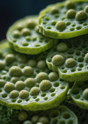 celery and lotus seeds,chloroplasts,lotus seed pod,trypophobia,green bubbles,centella,brassica,lily pad,macrophoto,water lily leaf,algae,macrocystis pyrifera,liverwort,pollen warehousing,aaa,macro photography,horned melon,spores,green algae,romanescu,Photography,General,Cinematic