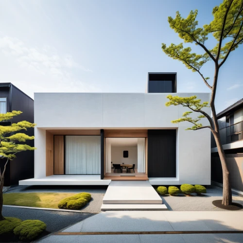 japanese architecture,modern house,cubic house,3d rendering,cube house,archidaily,residential house,folding roof,modern architecture,house shape,asian architecture,render,frame house,smart home,hanok,wooden house,smart house,residential,modern style,core renovation,Illustration,Black and White,Black and White 32