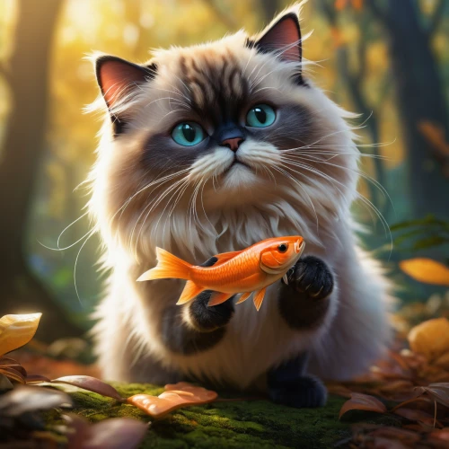fall animals,cute cat,autumn background,fantasy picture,cute cartoon character,whimsical animals,cute animals,cartoon cat,birman,cat lovers,little cat,autumn icon,ritriver and the cat,autumn theme,in the autumn,autumn mood,cat image,autumn day,pet,cat vector,Art,Classical Oil Painting,Classical Oil Painting 10