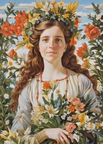 girl in flowers,girl picking flowers,girl in a wreath,girl in the garden,portrait of a girl,beautiful girl with flowers,marguerite,flora,wreath of flowers,young woman,young girl,holding flowers,floral wreath,floral garland,flower crown of christ,flower girl,fiori,portrait of a woman,artemisia,bouquets