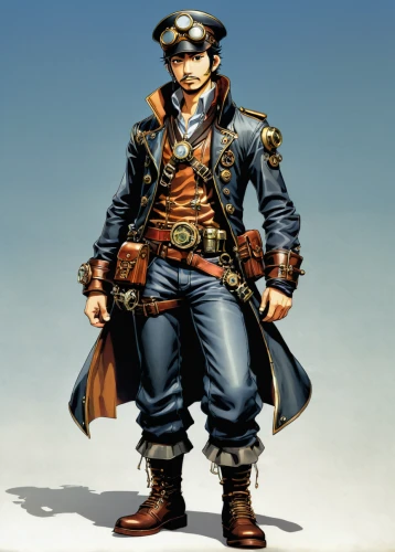 pirate,naval officer,admiral von tromp,napoleon bonaparte,steampunk,brown sailor,the sandpiper general,pirates,military officer,pirate treasure,ship doctor,seafarer,east indiaman,captain,musketeer,napoleon,key-hole captain,jolly roger,baron munchausen,mariner,Illustration,Japanese style,Japanese Style 05