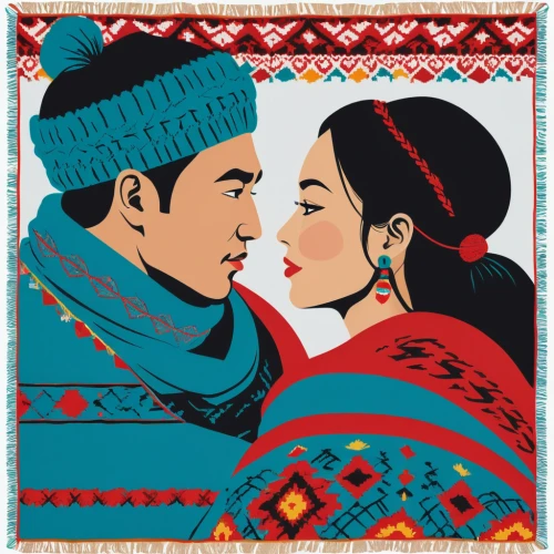 kyrgyz,christmas motif,christmas knit,folk costumes,christmas pattern,christmas gift pattern,motif,utonagan,hulunbuir,knitted christmas background,sarplaninac,mexican blanket,khokhloma painting,kimjongilia,indigenous painting,russian folk style,young couple,christmas sweater,ugly christmas sweater,kyrgyzstan som,Illustration,Vector,Vector 01