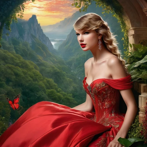 red gown,enchanting,lady in red,fantasy picture,fairytales,fairytale,man in red dress,fairy queen,fairy tale,a fairy tale,red tunic,enchanted,fairy tales,red cape,fantasy art,landscape red,fairy tale character,girl in red dress,red roses,red butterfly,Conceptual Art,Fantasy,Fantasy 05