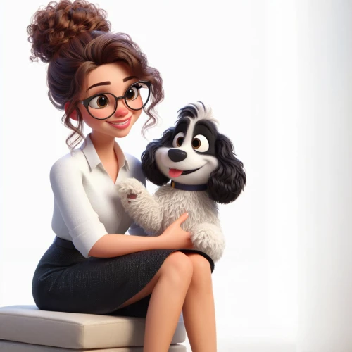 girl with dog,frankenweenie,cute cartoon character,cute cartoon image,coco,my dog and i,rockabella,toy dog,female dog,russo-european laika,disney character,cruella,shih-poo,cruella de ville,look at the dog,puppies,the dog a hug,pet black,animated cartoon,adorable