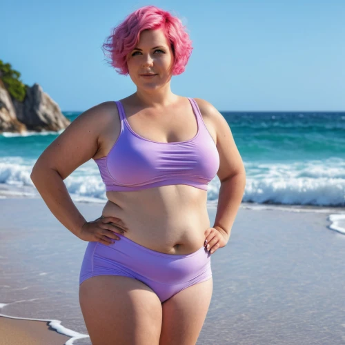two piece swimwear,plus-size model,plus-size,swimsuit bottom,one-piece swimsuit,pink beach,plus-sized,the beach pearl,pink large,swimwear,bathing suit,beach background,one-piece garment,keto,purple and pink,swimsuit,tankini,girl in swimsuit,swim suit,pixie-bob,Photography,General,Realistic