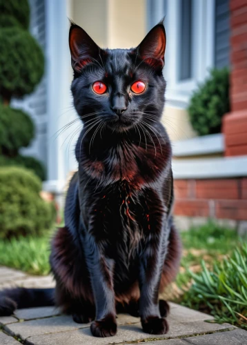 halloween black cat,halloween cat,fire red eyes,red eyes,black cat,feral cat,red cat,devil,yellow eyes,red whiskered bulbull,vampire,pet black,supernatural creature,red-eye effect,breed cat,dracula,orange eyes,fire eyes,cheshire,feline look