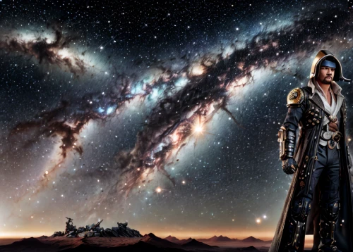 astronomer,fantasy picture,thor,north star,thorin,god of thunder,universe,full hd wallpaper,the night sky,astronomy,ophiuchus,the universe,starscape,heroic fantasy,emperor of space,background image,callisto,galaxy,the stars,perseid