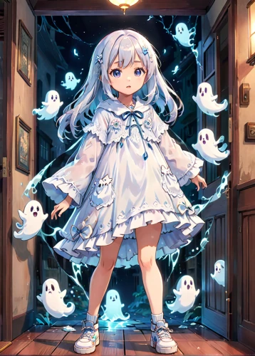 ghost girl,ghost background,halloween ghosts,halloween background,piko,ghosts,white heart,halloween wallpaper,dizzy,halloween poster,ghost,alice,children's background,ghost catcher,ghost pattern,ori-pei,transparent background,umiuchiwa,haunt,ghost train,Anime,Anime,Traditional