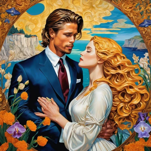 romantic portrait,wedding icons,wedding couple,beautiful couple,oil painting on canvas,romance novel,young couple,honeymoon,man and wife,vintage man and woman,oil on canvas,garden of eden,way of the roses,romantic scene,two people,art painting,couple goal,with roses,man and woman,passion bloom,Illustration,Realistic Fantasy,Realistic Fantasy 39
