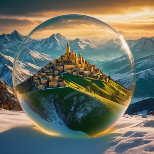 crystal ball-photography,frozen bubble,crystal ball,frozen soap bubble,snow globe,glass sphere,snow globes,christmas globe,ice ball,lensball,swiss ball,snowglobes,3d fantasy,fantasy picture,waterglobe,glass ball,globe,fantasy landscape,yard globe,the globe,Photography,General,Fantasy