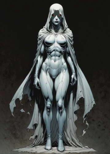 greyskull,figure of justice,sculpt,doctor doom,petrification,silver surfer,humanoid,goddess of justice,widow,harpy,priestess,angel figure,wraith,cybele,dark elf,he-man,sorceress,muscle woman,lady justice,mystique,Illustration,American Style,American Style 02