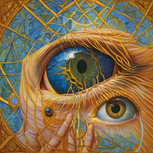 peacock eye,cosmic eye,eye ball,third eye,abstract eye,all seeing eye,fractals art,eye,mirror of souls,escher,surrealism,psychedelic art,eyeball,biomechanical,distant vision,symbiotic,dimensional,women's eyes,vision,eye cancer,Illustration,Realistic Fantasy,Realistic Fantasy 03