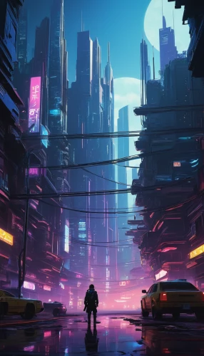 futuristic landscape,cyberpunk,cityscape,dystopian,futuristic,scifi,metropolis,dystopia,fantasy city,colorful city,sci-fi,sci - fi,shinjuku,evening city,city blocks,urban,suburb,dusk,harbour city,vast,Conceptual Art,Sci-Fi,Sci-Fi 12