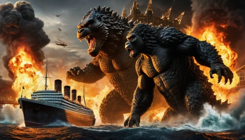 godzilla,bordafjordur,kings landing,god of the sea,ironclad warship,sea monsters,dragon fire,noah's ark,doomsday,dragon of earth,black dragon,fantasy picture,burned pier,tour to the sirens,jon boat,lake of fire,nature's wrath,ark,draconic,fire breathing dragon,Photography,General,Natural